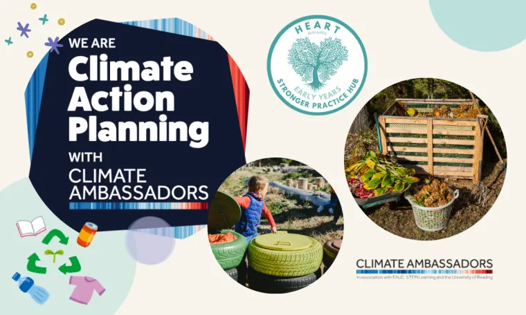Cover image for the HEART Midlands SPH resource: Climate Action Planning for Early Years Settings