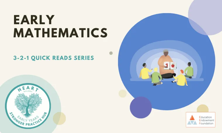 Cover image for the HEART Midlands SPH 3-2-1 Quick Reads resource on Early Mathematics [updated]