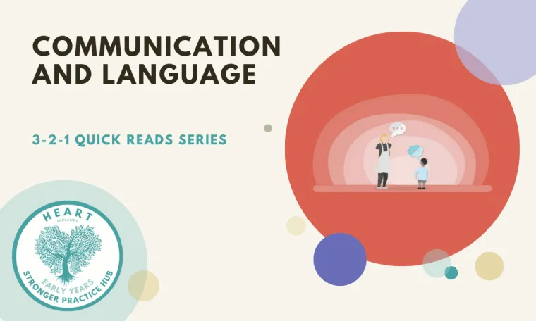 Cover image for the HEART Midlands SPH 3-2-1 Quick Reads resource on Communication and Language