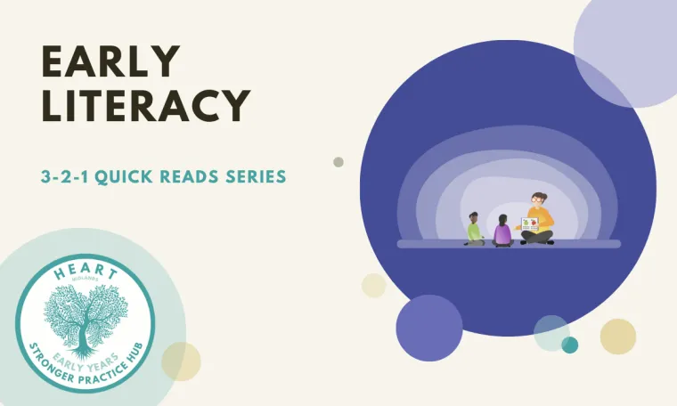Cover image for the HEART Midlands SPH 3-2-1 Quick Reads resource on Early Literacy