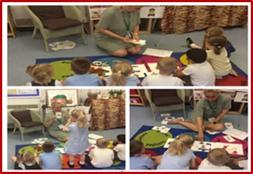 Children and teacher on floor