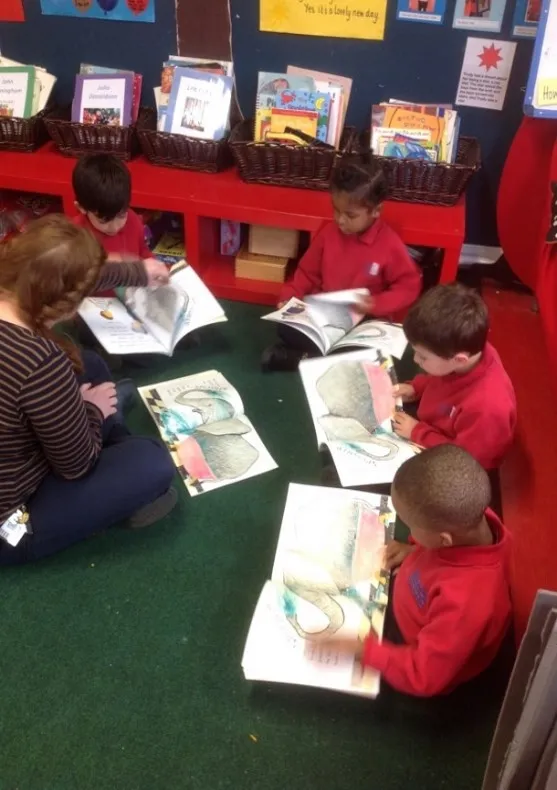 Children reading on the floor