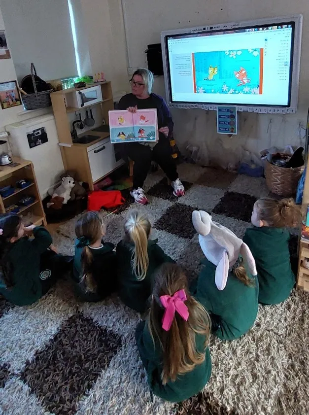 Teacher with children
