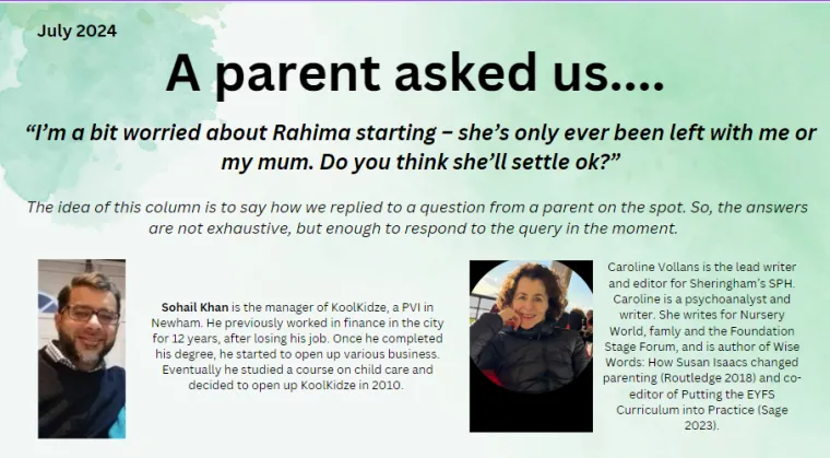 A Parent asked us...