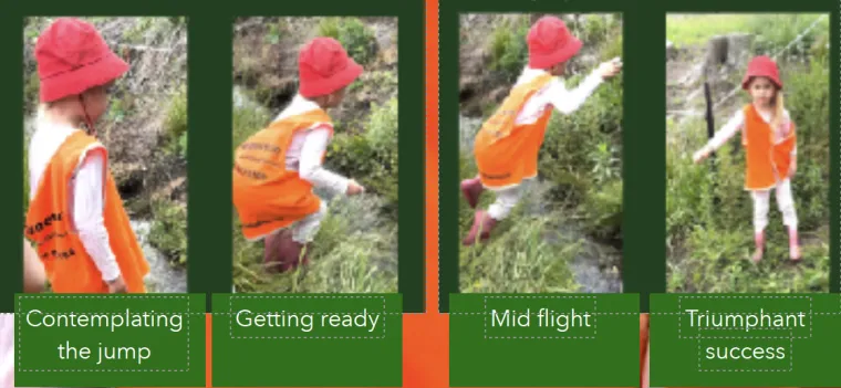 little girl jumping