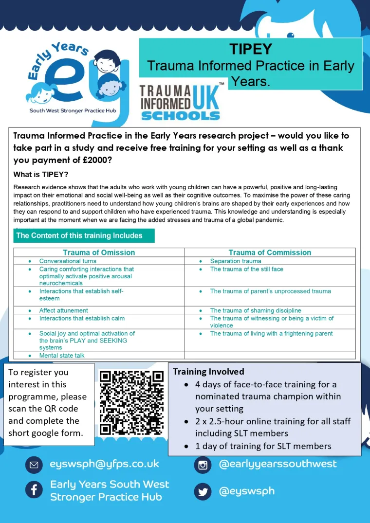 Trauma Informed Practice in the Early Years flyer