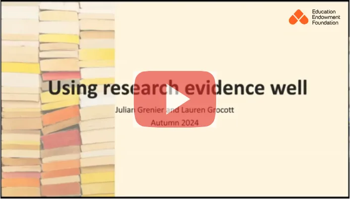 Wednesday Webinar - Using Research Evidence Well