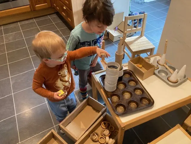 Children playing in home environment