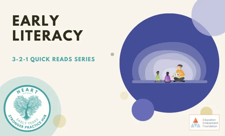 Cover image for the HEART Midlands SPH 3-2-1 Quick Reads resource on Early Literacy [updated]