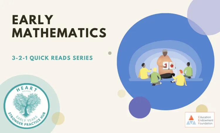 Cover image for the HEART Midlands SPH 3-2-1 Quick Reads resource on Early Mathematics [updated]
