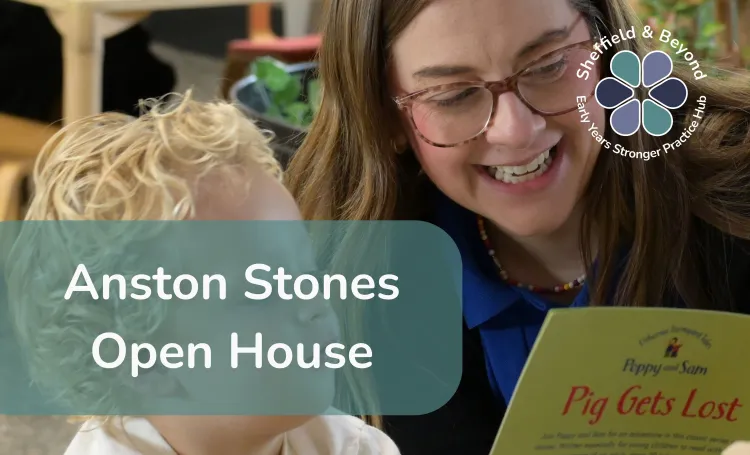 Practitioner reading to child. 
