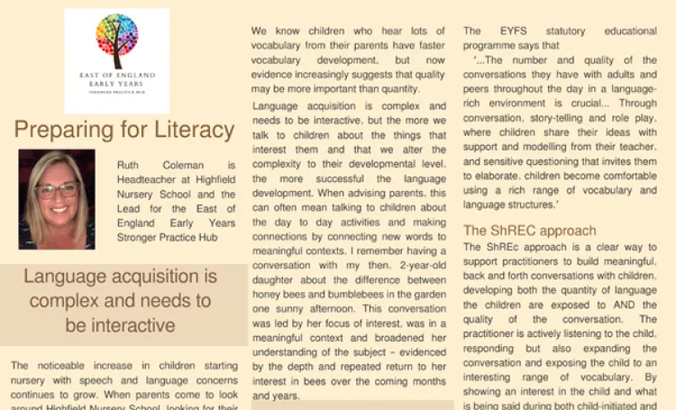 Preparing for literacy blog