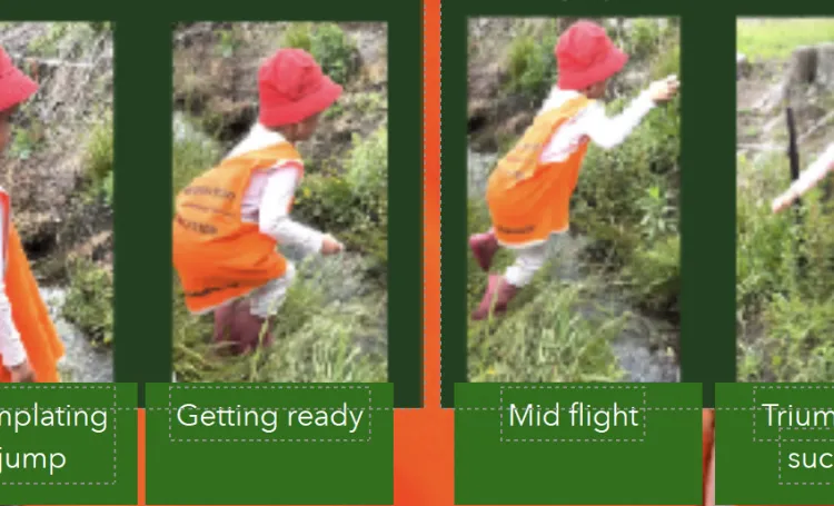 little girl jumping