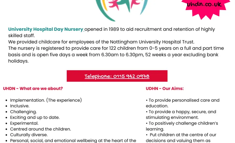 Flyer on University Day Hospital Nursery
