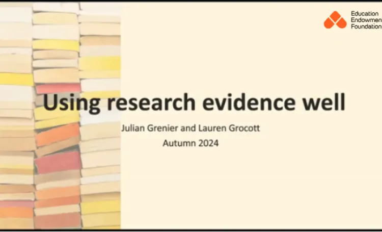 Wednesday Webinar – Using research evidence well