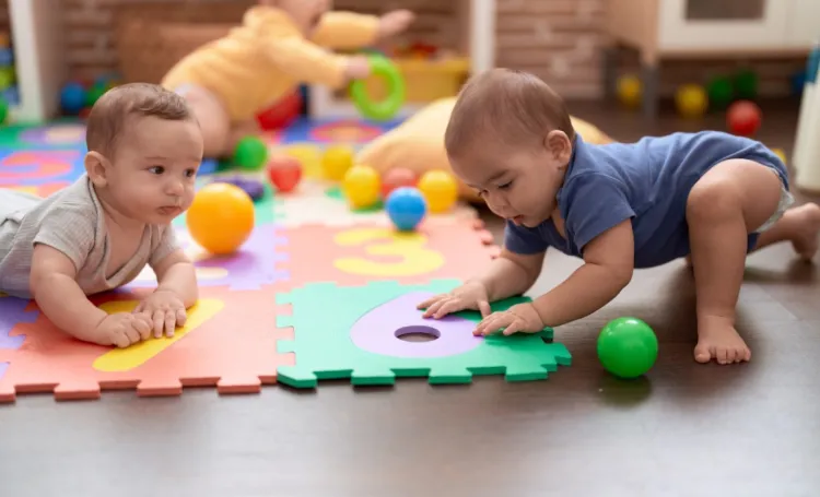 Babies playing
