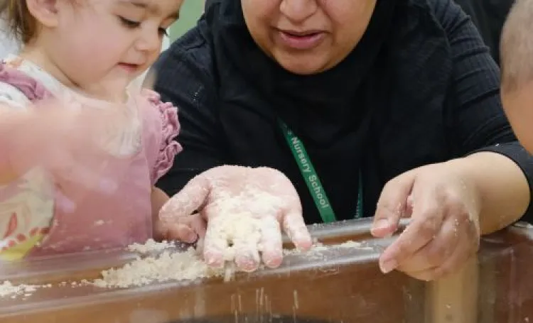 Practitioner with child