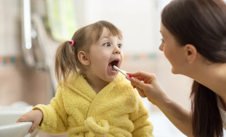 Toothbrushing toddler